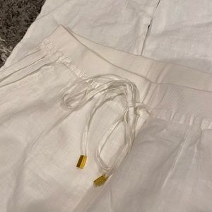 Ellen Tracy white linen pants